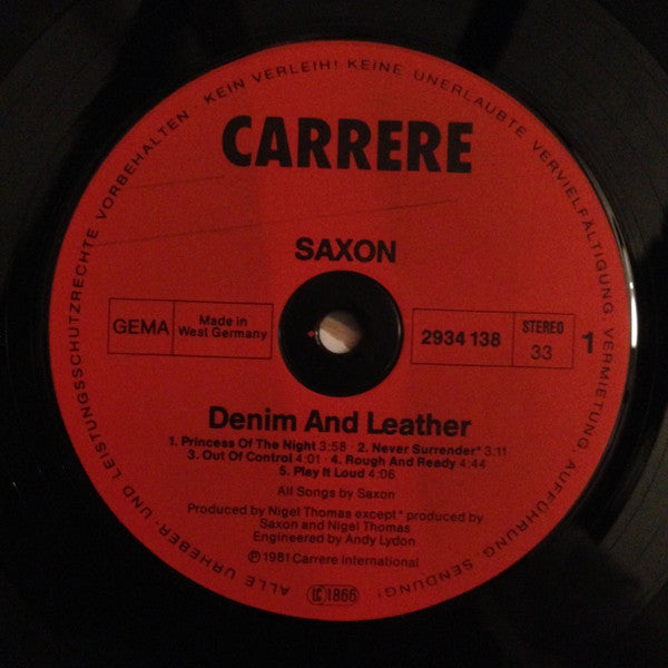 Saxon : Denim And Leather (LP, Album)