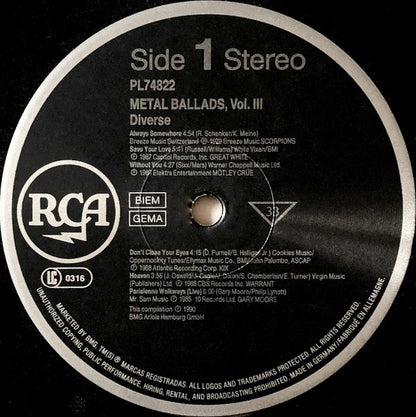 Various : Metal Ballads Vol. 3 (LP, Comp)