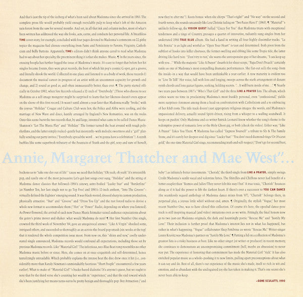 Madonna : The Immaculate Collection (2xLP, Album, Comp, Gat)