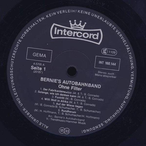 Bernie's Autobahnband* : Ohne Filter (LP, Album)