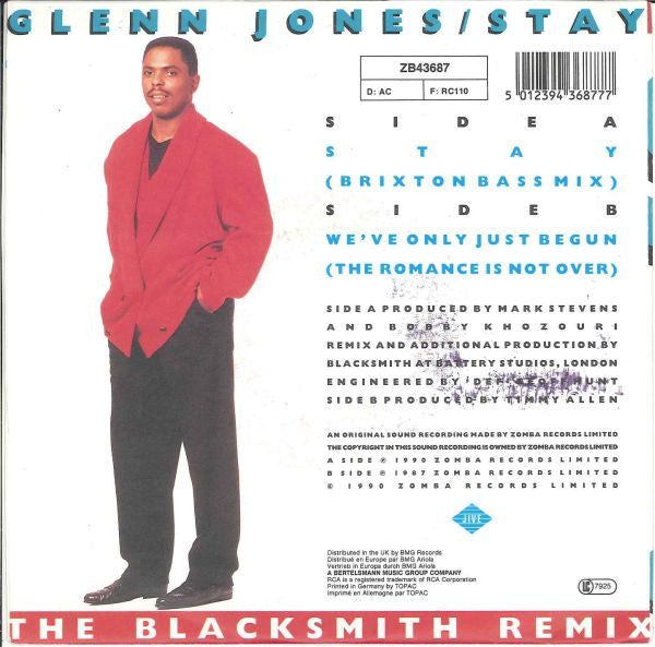 Glenn Jones : Stay (7")
