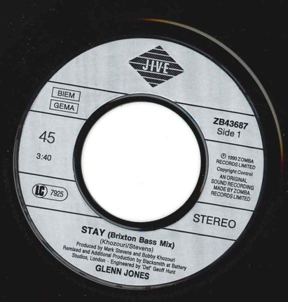 Glenn Jones : Stay (7")
