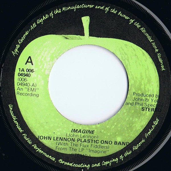 John Lennon : Imagine (7", Single, RE)
