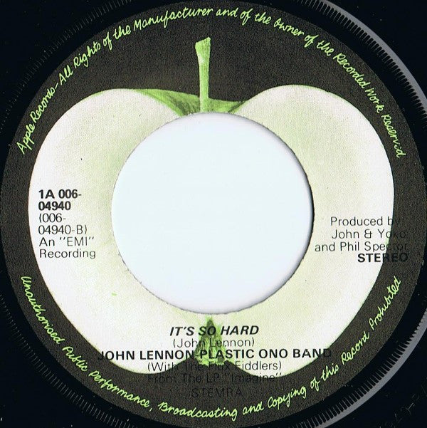 John Lennon : Imagine (7", Single, RE)