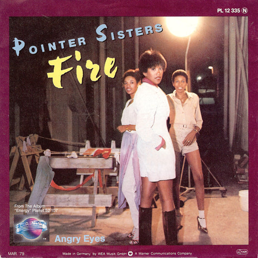 Pointer Sisters : Angry Eyes / Fire (7", Single, RE)