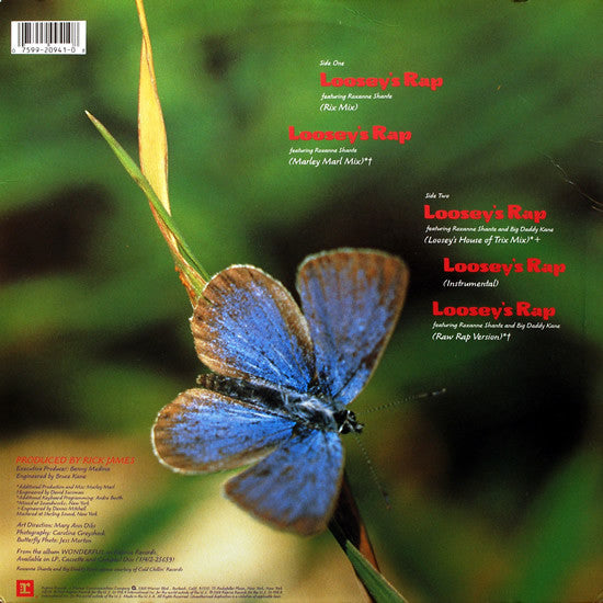 Rick James Featuring Roxanne Shante* And Big Daddy Kane : Loosey's Rap (12", Maxi)