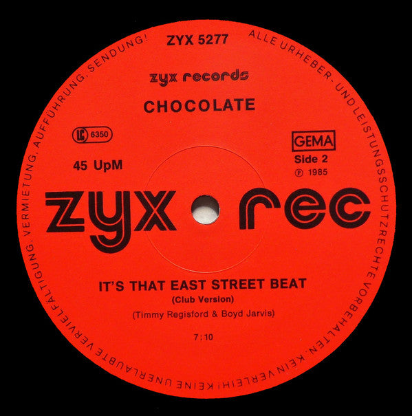 Chocolate* : It's That East Street Beat (12")