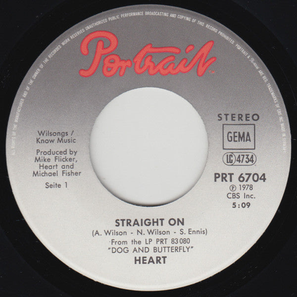 Heart : Straight On (7", Single)