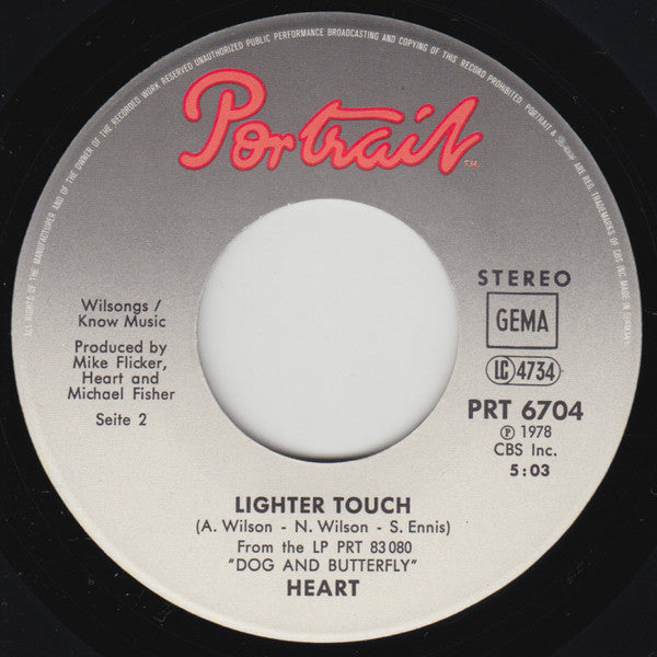Heart : Straight On (7", Single)