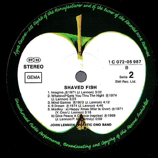 Lennon* & Plastic Ono Band* : Shaved Fish (LP, Comp, RE)