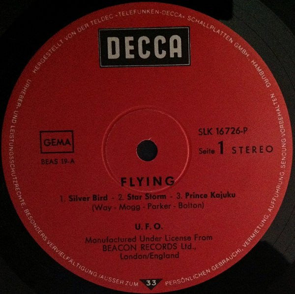 UFO (5) : UFO 2 - Flying - One Hour Space Rock (LP, Album, RE)