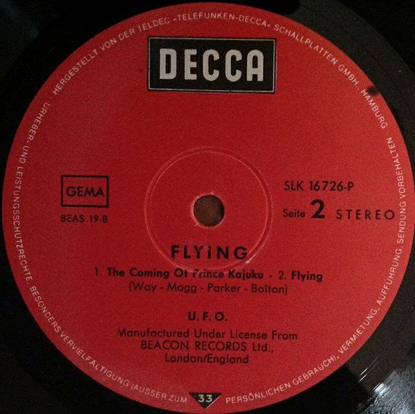 UFO (5) : UFO 2 - Flying - One Hour Space Rock (LP, Album, RE)