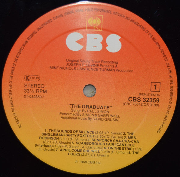 Simon & Garfunkel, David Grusin* : The Graduate (Original Soundtrack Recording) (LP, Album, RE)