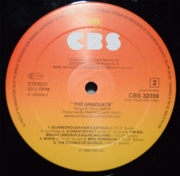 Simon & Garfunkel, David Grusin* : The Graduate (Original Soundtrack Recording) (LP, Album, RE)