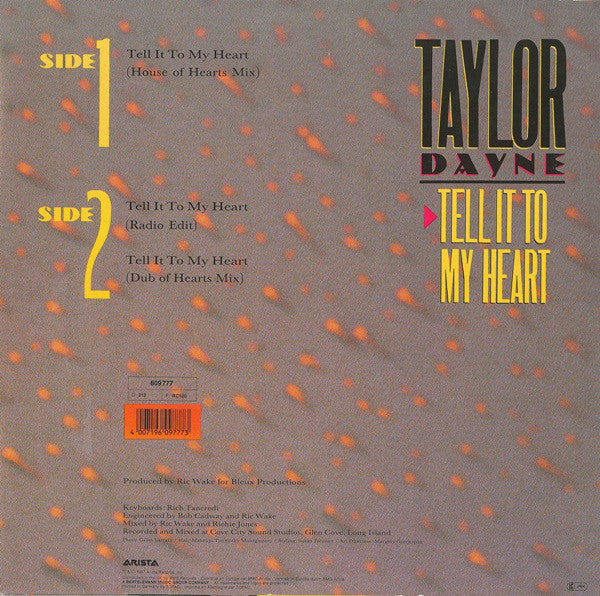 Taylor Dayne : Tell It To My Heart (House Of Hearts-Remix) (12", Maxi)