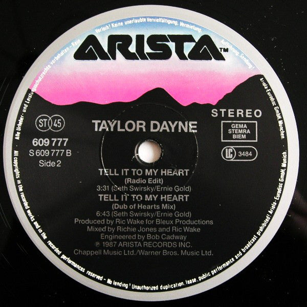 Taylor Dayne : Tell It To My Heart (House Of Hearts-Remix) (12", Maxi)