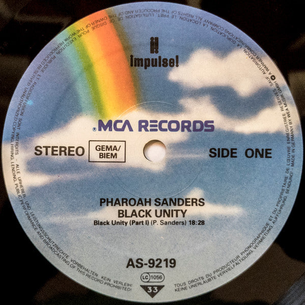Pharoah Sanders : Black Unity (LP, Album, Ltd, RE)