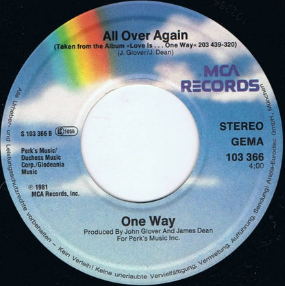 One Way Featuring  Al Hudson : Push / All Over Again (7", Single)