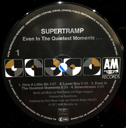 Supertramp : Even In The Quietest Moments... (LP, Album, RE)