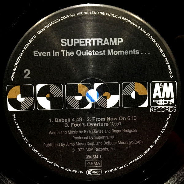 Supertramp : Even In The Quietest Moments... (LP, Album, RE)