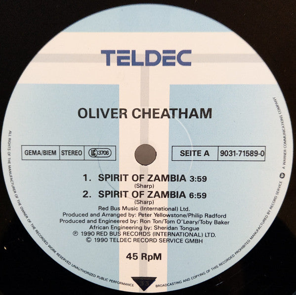 Oliver Cheatham / Kenneth Kaunda : Spirit Of Zambia / Tiyende Pamodzi (12")