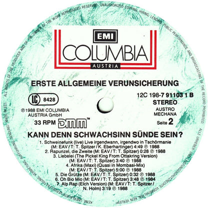 Erste Allgemeine Verunsicherung* : Kann Denn Schwachsinn Sünde Sein...? (2xLP, Comp)