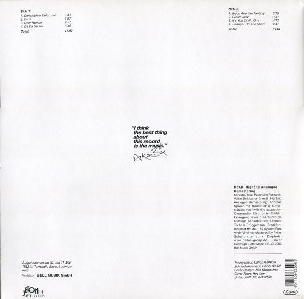 Acker Bilk : "I Think The Best Thing About This Record Is The Music." (LP, Album, Ltd, RM, 180)