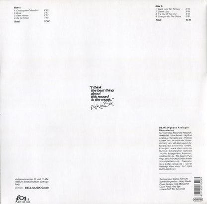 Acker Bilk : "I Think The Best Thing About This Record Is The Music." (LP, Album, Ltd, RM, 180)