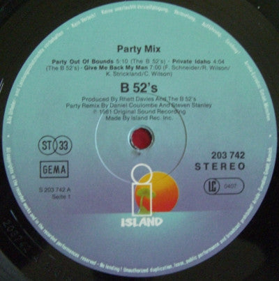 The B-52's : Party Mix! (LP, MiniAlbum, Mixed)