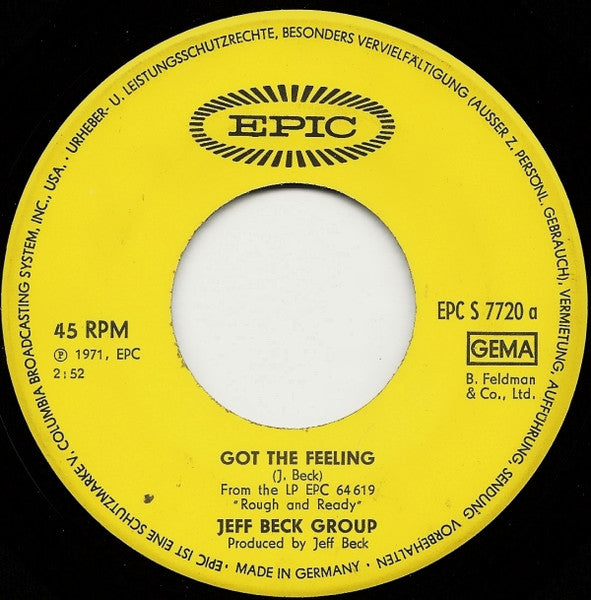 Jeff Beck Group : Got The Feeling (7", Single)