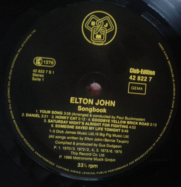 Elton John : Songbook (LP, Comp, Club, Gat)