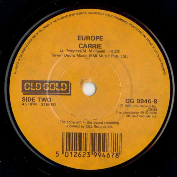Europe (2) : The Final Countdown (7")