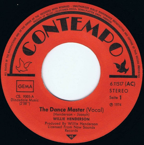 Willie Henderson / Brinkley & Parker : The Dance Master / (Don't Get Fooled By The) Pander Man (7", Single)