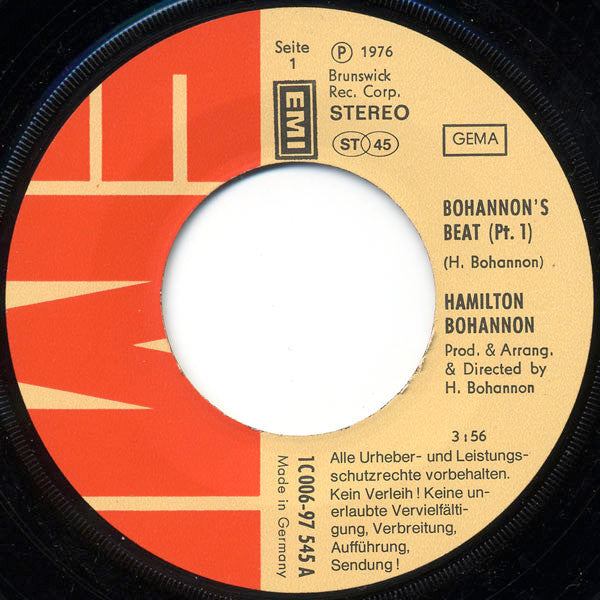 Hamilton Bohannon : Bohannon's Beat (7", Single)