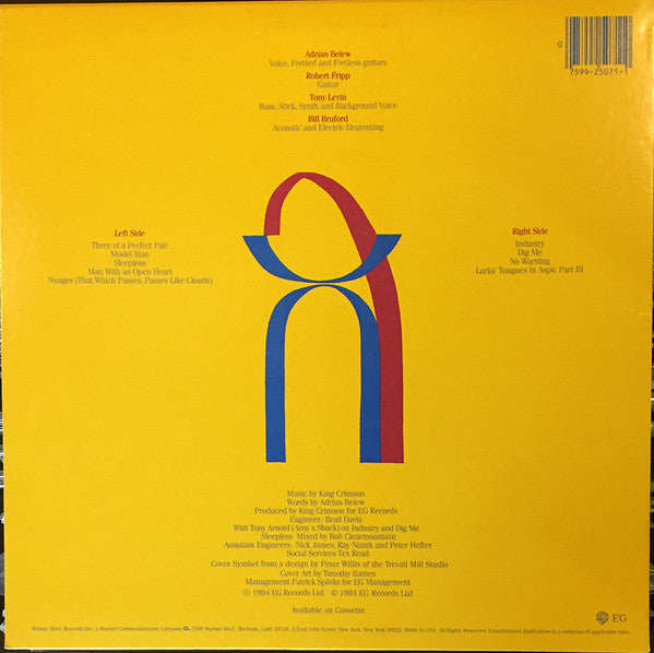 King Crimson : Three Of A Perfect Pair  (LP, Album, Jac)