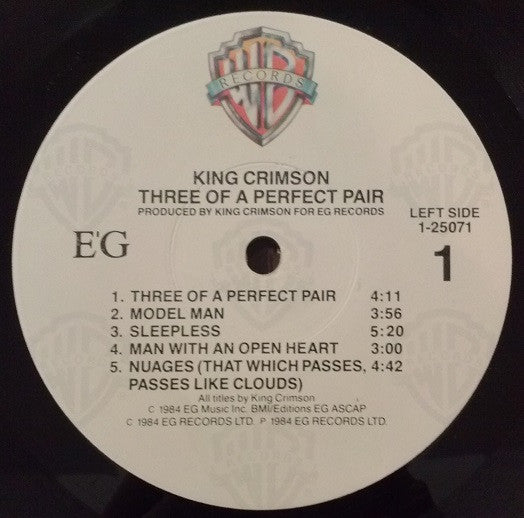 King Crimson : Three Of A Perfect Pair  (LP, Album, Jac)