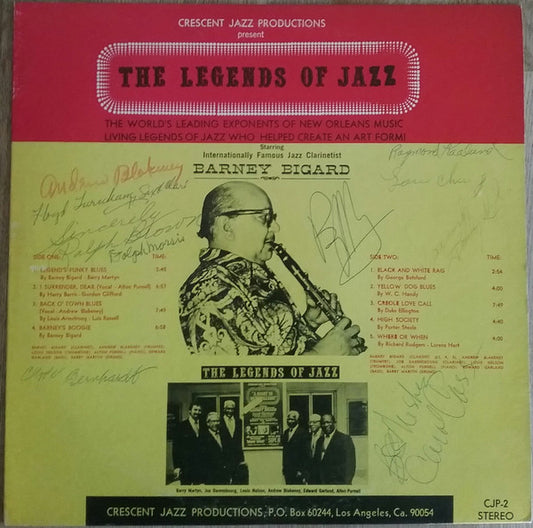 The Legends Of Jazz Starring Barney Bigard : The Legends Of Jazz (LP)