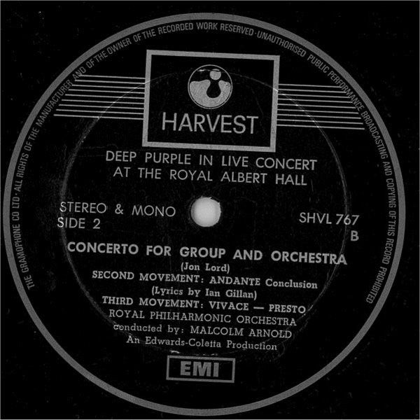 Deep Purple, The Royal Philharmonic Orchestra* Conducted By Malcolm Arnold : Concerto For Group And Orchestra (LP, Album)