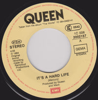 Queen : It's A Hard Life (7", Single)