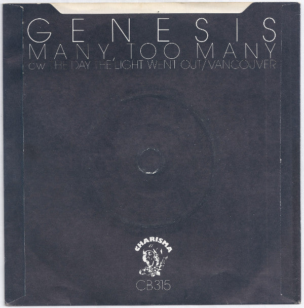 Genesis : Many, Too Many (7", Single)