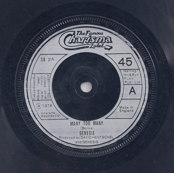 Genesis : Many, Too Many (7", Single)