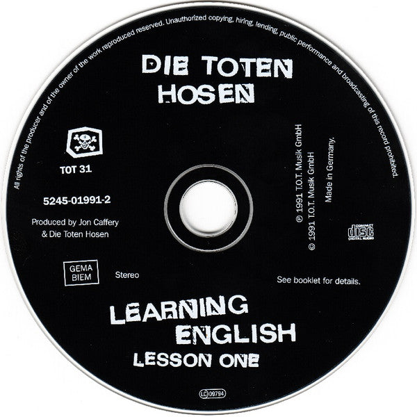 Die Toten Hosen : Learning English, Lesson One (CD, Album, RE)