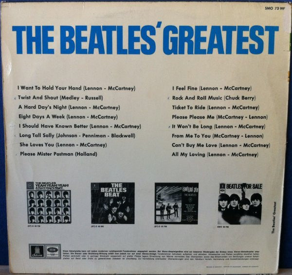 The Beatles : The Beatles' Greatest (LP, Comp, RE)