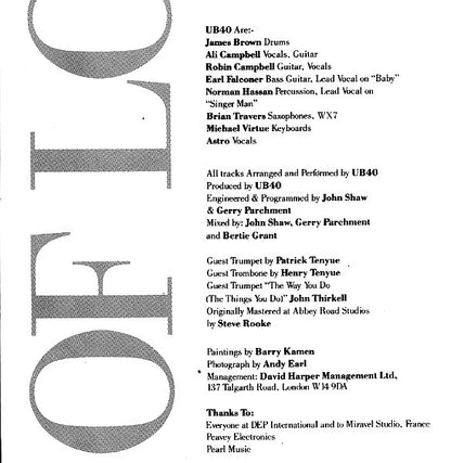 UB40 : Labour Of Love II (LP, Album)