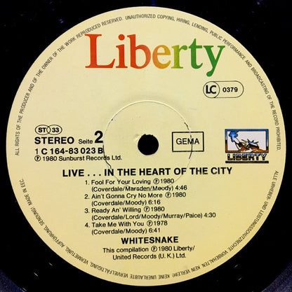 Whitesnake : Live... In The Heart Of The City (2xLP, Album)