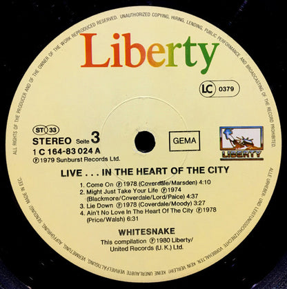 Whitesnake : Live... In The Heart Of The City (2xLP, Album)