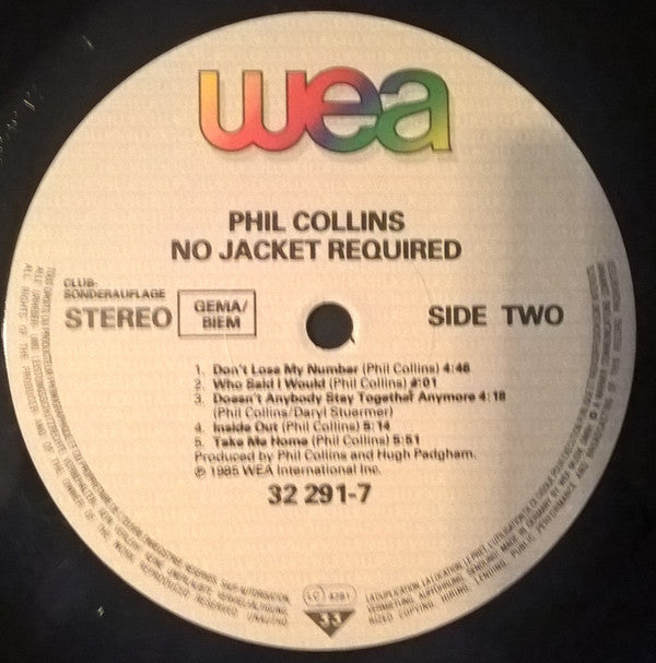 Phil Collins : No Jacket Required (LP, Album, Club)