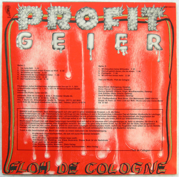 Floh De Cologne : Rockoper Profitgeier (LP, Album, RP, Red)