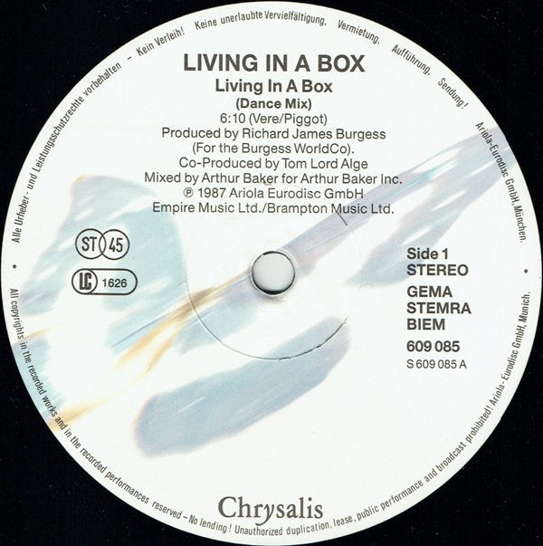 Living In A Box : Living In A Box (12", Maxi, Lav)