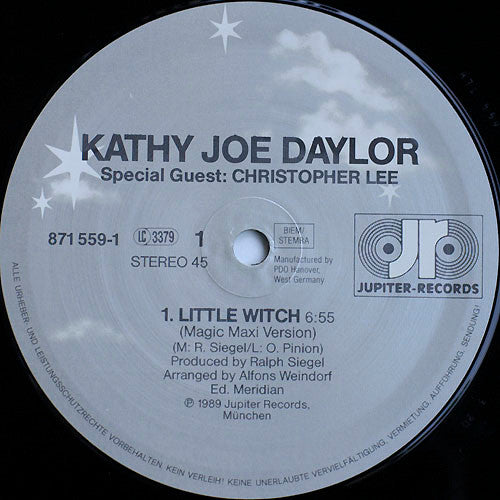 Kathy Joe Daylor Special Guest Christopher Lee : Little Witch (Magic-Maxi-Version) (12", Maxi)